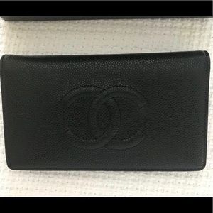 Black Chanel Caviar Yen wallet Brand New!
